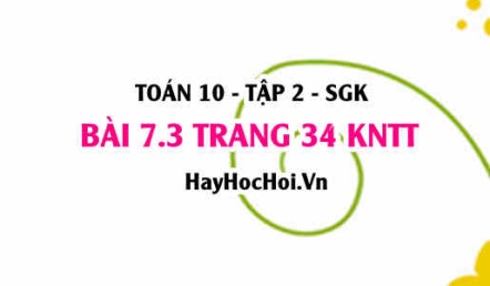 Bài 7.3 trang 34 Toán 10 tập 2 Kết nối tri thức
